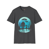 Bigfoot and  Alien T Shirt for Men/Women, Funny UFO Shirt, Sci Fi Graphic Tee