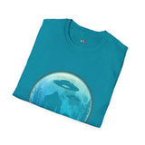 Bigfoot and  Alien T Shirt for Men/Women, Funny UFO Shirt, Sci Fi Graphic Tee