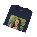 Smoking Mona Lisa Funny Weed T Shirt, Cannabis Graphic Tee, 420 Stoner Shirt