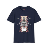 Dual Sword Fem Warrior Japanese Samurai T Shirt, Asian Graphic Tee, Bushido Warrior Shirt