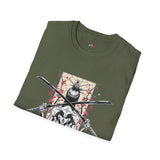 Dual Sword Fem Warrior Japanese Samurai T Shirt, Asian Graphic Tee, Bushido Warrior Shirt