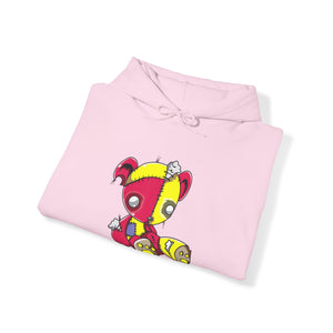 Red Yellow Patches Teddy Bear Hoodie