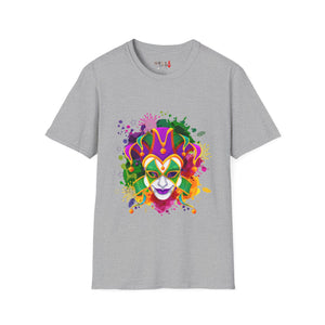 Mardi Gras Watercolor Mask Unisex Softstyle T-Shirt