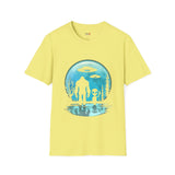 Bigfoot and  Alien T Shirt for Men/Women, Funny UFO Shirt, Sci Fi Graphic Tee
