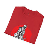 Red Moon Rising Japanese Samurai T Shirt, Asian Graphic Tee, Bushido Warrior Shirt