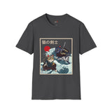 Samurai Kitty Duel Japanese Samurai T Shirt, Asian Graphic Tee, Bushido Warrior Shirt