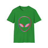 Neon Glitch Alien T Shirt for Men/Women, Funny UFO Shirt, Sci Fi Graphic Tee