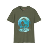 Bigfoot and  Alien T Shirt for Men/Women, Funny UFO Shirt, Sci Fi Graphic Tee