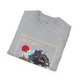 Samurai Kitty Duel Japanese Samurai T Shirt, Asian Graphic Tee, Bushido Warrior Shirt