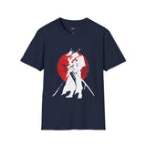 Red Moon Japanese Samurai T Shirt, Asian Graphic Tee, Bushido Warrior Shirt