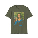 Smoking Mona Lisa Funny Weed T Shirt, Cannabis Graphic Tee, 420 Stoner Shirt