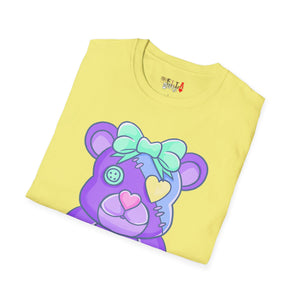 Purple Heart Eye Teddy Bear T-shirt