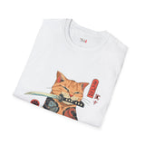 Samura Orange Kitty Japanese Samurai T Shirt, Asian Graphic Tee, Bushido Warrior Shirt