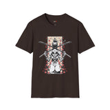 Dual Sword Fem Warrior Japanese Samurai T Shirt, Asian Graphic Tee, Bushido Warrior Shirt
