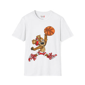 Dunking Hooper Teddy Bear Unisex Softstyle T-Shirt