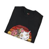 Banadaged Kitty Japanese Samurai T Shirt, Asian Graphic Tee, Bushido Warrior Shirt