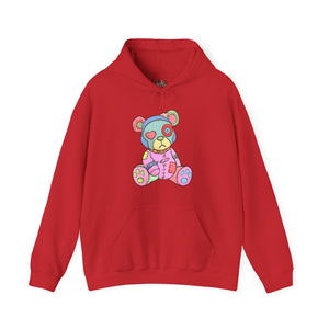 Pink Heart Eye Teddy Bear Hoodie