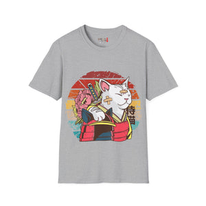 Bandaged Samurai Cat Unisex Softstyle T-Shirt