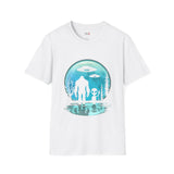 Bigfoot and  Alien T Shirt for Men/Women, Funny UFO Shirt, Sci Fi Graphic Tee