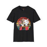 Banadaged Kitty Japanese Samurai T Shirt, Asian Graphic Tee, Bushido Warrior Shirt