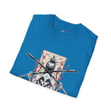 Dual Sword Fem Warrior Japanese Samurai T Shirt, Asian Graphic Tee, Bushido Warrior Shirt