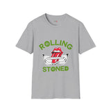 Green Rolling Stoned Funny Weed T Shirt, Cannabis Graphic Tee, 420 Stoner Shirt