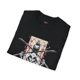 Dual Sword Fem Warrior Japanese Samurai T Shirt, Asian Graphic Tee, Bushido Warrior Shirt
