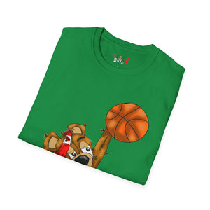 Dunking Hooper Teddy Bear Unisex Softstyle T-Shirt