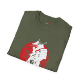 Red Moon Japanese Samurai T Shirt, Asian Graphic Tee, Bushido Warrior Shirt