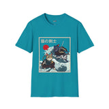 Samurai Kitty Duel Japanese Samurai T Shirt, Asian Graphic Tee, Bushido Warrior Shirt
