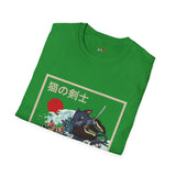 Samurai Kitty Duel Japanese Samurai T Shirt, Asian Graphic Tee, Bushido Warrior Shirt