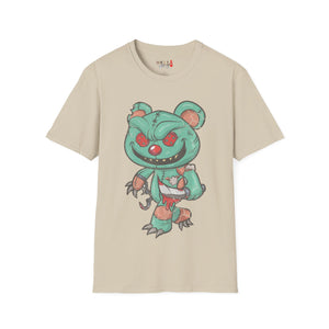 Evil Patched Teddy Bear Unisex Softstyle T-Shirt