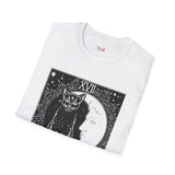 Black Cat The Moon XVII Tarot Card T Shirt, Mystic Graphic Tee, Spiritual Shirt