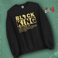 Load image into Gallery viewer, Black King Gold Letters Unisex Sweatshirt
