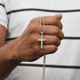 To my son from mom necklace, Mother Son necklace, Son Jewelry, Gifts For Son From Mom, Small Cross Necklace For Men Boys, 14K White Gold Stainless Steel Cross Pendant, Christmas Gift for Son