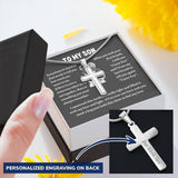 To my son from mom necklace, Mother Son necklace, Son Jewelry, Gifts For Son From Mom, Small Cross Necklace For Men Boys, 14K White Gold Stainless Steel Cross Pendant, Christmas Gift for Son