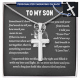 To my son from mom necklace, Mother Son necklace, Son Jewelry, Gifts For Son From Mom, Small Cross Necklace For Men Boys, 14K White Gold Stainless Steel Cross Pendant, Christmas Gift for Son