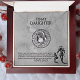 To My Daughter Necklace, Daughter Necklace from Dad, Father to Daughter Necklace, Necklace for Daughter, Graduation, Birthday, Valentines, Christmas Gift For Badass Daughter