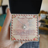 To My Beautiful Daughter Necklace from Mom, Mother to Daughter Necklace, Necklace for Daughter, Graduation, Birthday, Valentines Day, Christmas Gift, Wedding Gift For Daughter From Mom