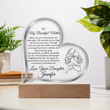 To My Mother From Daughter Son Clear LED Plaque