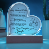To My Mother From Daughter Son Clear LED Plaque