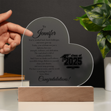 Class of 2025 Graduate Heart Plaque