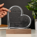 To My Mother From Daughter Son Clear LED Plaque