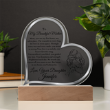 To My Mother From Daughter Son Clear LED Plaque