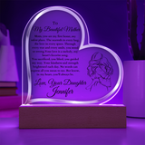 To My Mother From Daughter Son Clear LED Plaque