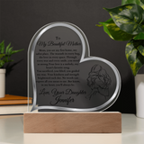 To My Mother From Daughter Son Clear LED Plaque