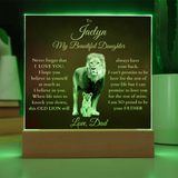 To My daughter from Dad Lion
