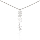 Custom Personalized Birth Month Flower Name Necklace