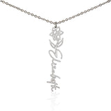 Custom Personalized Birth Month Flower Name Necklace