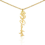 Custom Personalized Birth Month Flower Name Necklace